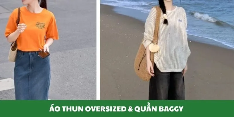 Áo thun oversized & quần baggy